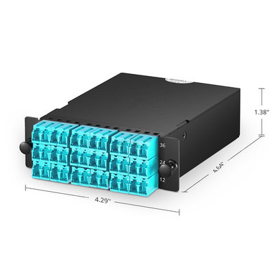 3 MTP To 18  Lc Fiber Patch Panel Connector 36 Fibers OM4 Multimode Type A