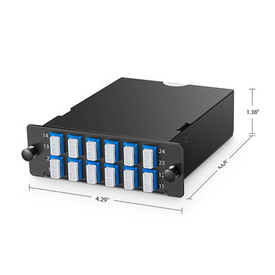 2MT12LC2SMFAF 2 MTP To 12 LC  12 Core Fiber Patch Panel Liu 24 Fibers OS2 Single Mode