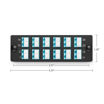 P12LC2X10GMM Fo Patch Panel 12 Port LC/PC Adapter Duplex Panel 24 Fibers OM4 Multimode