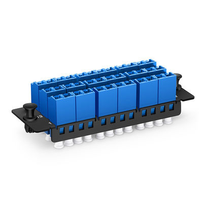 18 Shuttered LC/PC Duplex Adapter Panel 36 Fibers OS2 Single Mode Fiber Cassette