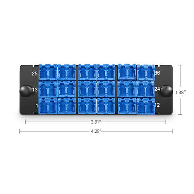18 Shuttered LC/PC Duplex Adapter Panel 36 Fibers OS2 Single Mode Fiber Cassette