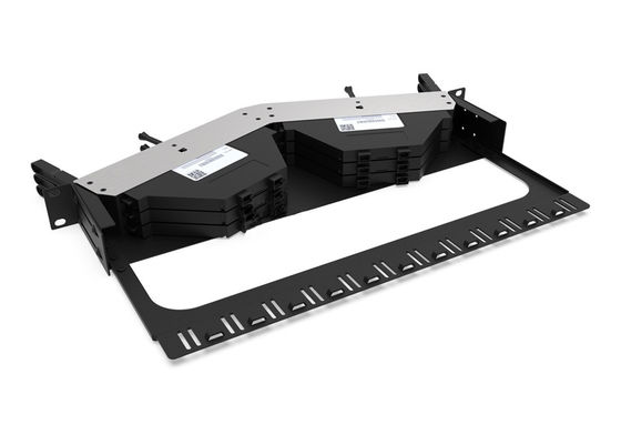 Rongbang RBTX-PP02 1U High Density Angled Frame Modular Panel 6 MPO/MTP to 144 LC Ports for Data Center Network