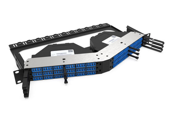 Rongbang RBTX-PP02 1U High Density Angled Frame Modular Panel 6 MPO/MTP to 144 LC Ports for Data Center Network