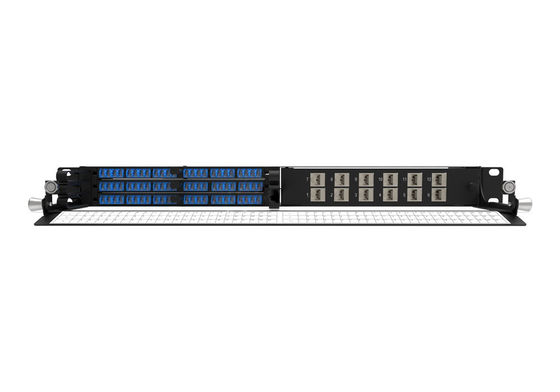 Rongbang RBTX-PP03 1U High Density Hybrid Fiber & Copper Modular Panel 3 MPO/MTP to 72 LC Ports  12 Jack for Data Center