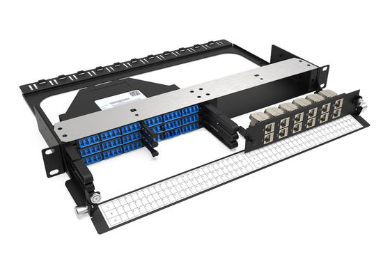 Rongbang RBTX-PP03 1U High Density Hybrid Fiber & Copper Modular Panel 3 MPO/MTP to 72 LC Ports  12 Jack for Data Center