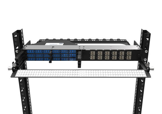 Rongbang RBTX-PP03 1U High Density Hybrid Fiber & Copper Modular Panel 3 MPO/MTP to 72 LC Ports  12 Jack for Data Center