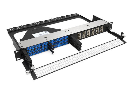 Rongbang RBTX-PP03 1U High Density Hybrid Fiber & Copper Modular Panel 3 MPO/MTP to 72 LC Ports  12 Jack for Data Center