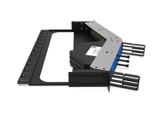 Rongbang RBTX-PP04 1U High Density Frame Hybrid Fiber & Copper Angled Modular Panel for Data Center Enterprise Network